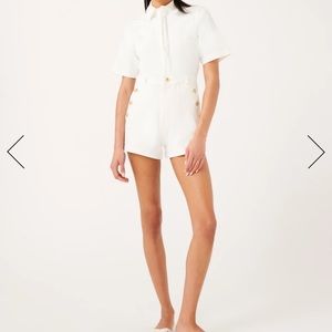 Romper in broken twill white